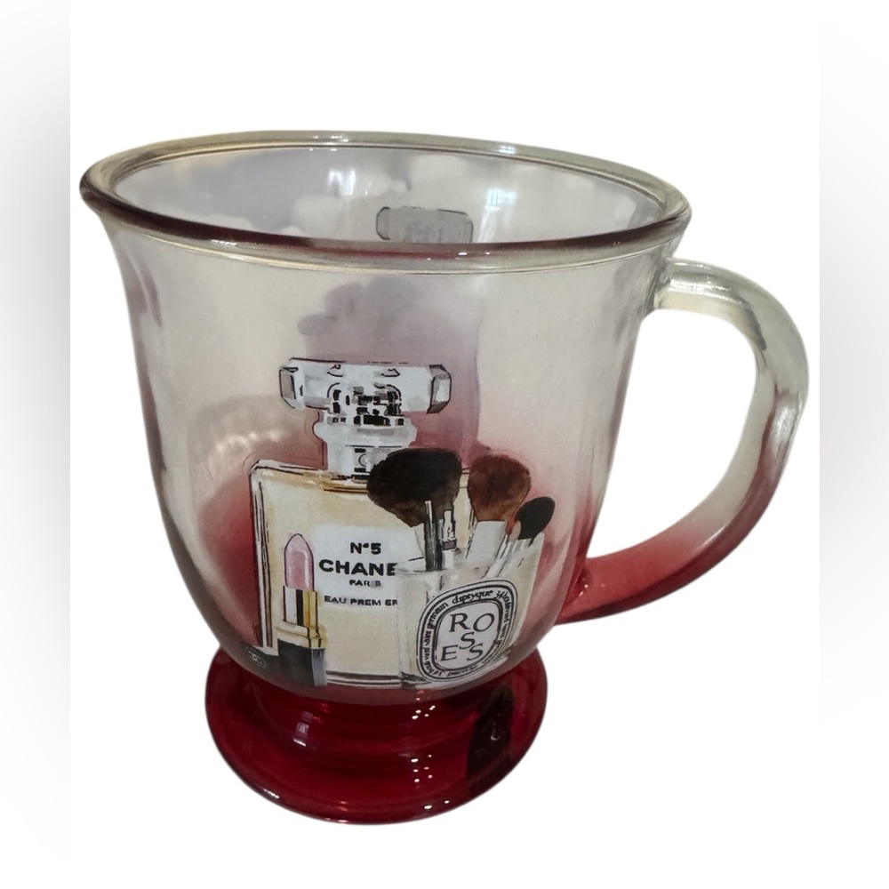 Chanel Paris Perfume Roses Glass Mug